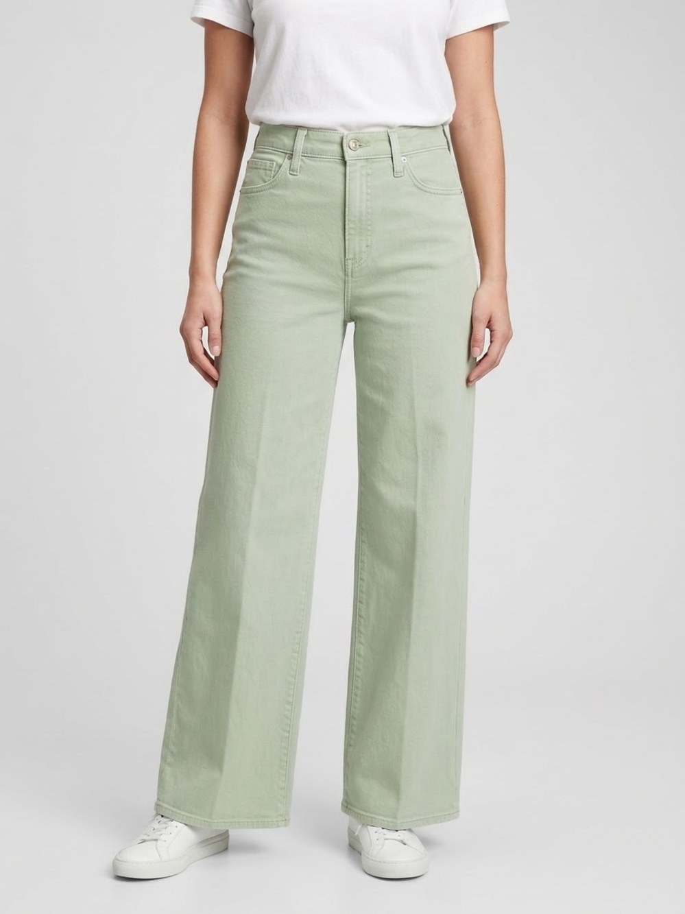 Chicos so slimming High-Waist Wide Leg Jeans in Sage Green